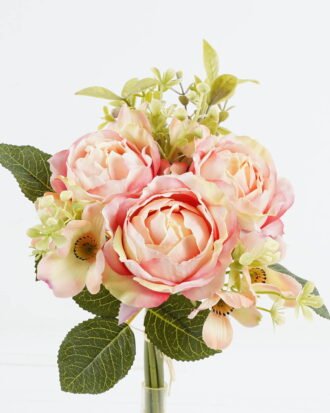 Artificial Flower 20*20*33cm Rose *3 bouquet GS-128J24008 Bouquet 3,000+ sqm showroom with thousands of artificial flowers, plants & trees ready for global sourcing.