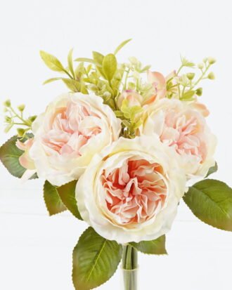Artificial Flower 21*21*33cm Rose *3 bouquet GS-128J24009-P2 Bouquet 3,000+ sqm showroom with thousands of artificial flowers, plants & trees ready for global sourcing.