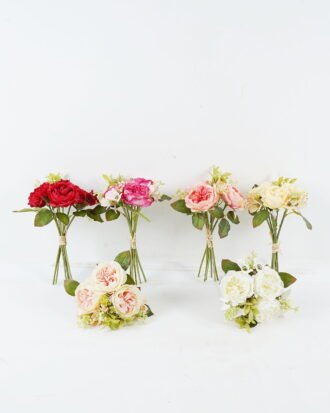 Artificial Flower 21*21*33cm Rose *3 bouquet GS-128J24009 Bouquet 3,000+ sqm showroom with thousands of artificial flowers, plants & trees ready for global sourcing.