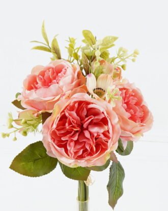 Artificial Flower 21*21*33cm Rose *3 bouquet GS-128J24009 Bouquet 3,000+ sqm showroom with thousands of artificial flowers, plants & trees ready for global sourcing.