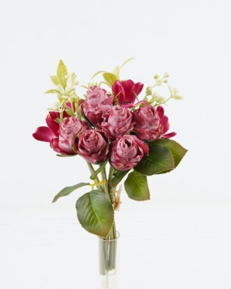 Artificial Flower 15*15*31cm Rose *6 bouquet GS-128J24007-P2 Bouquet 3,000+ sqm showroom with thousands of artificial flowers, plants & trees ready for global sourcing.