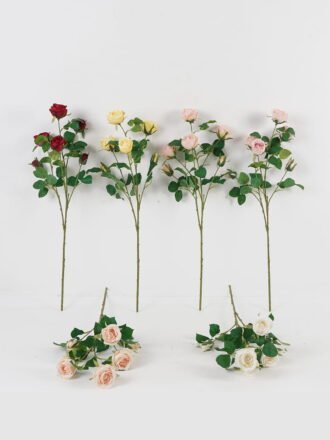 Artificial Flower 15*15*64cm Rose *3 single stem GS-55124004-W1 Single Flowers 3,000+ sqm showroom with thousands of artificial flowers, plants & trees ready for global sourcing.