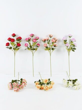 Artificial Flower 23*23*69cm Rose *4 single stem GS-128J24010-Z1 Single Flowers 3,000+ sqm showroom with thousands of artificial flowers, plants & trees ready for global sourcing.