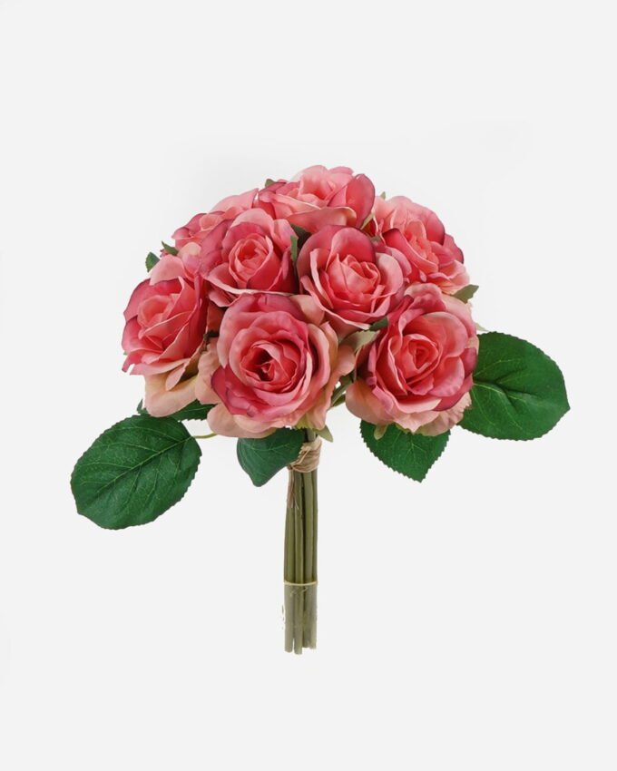 Artificial Flower 19*19*24cm Rose *9 bundle GS-55124009-R2 Bouquet 3,000+ sqm showroom with thousands of artificial flowers, plants & trees ready for global sourcing.