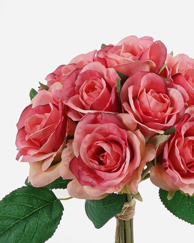 Artificial Flower 19*19*24cm Rose *9 bundle GS-55124009-R2 Bouquet 3,000+ sqm showroom with thousands of artificial flowers, plants & trees ready for global sourcing.