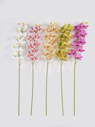 Artificial Flower 11*11*75cm Cymbidium faberi *9 single stem GS-64924017CT-W1 Single Flowers 3,000+ sqm showroom with thousands of artificial flowers, plants & trees ready for global sourcing.