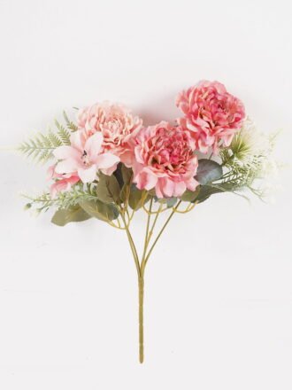 Artificial Flower 20*20*31cm Chinese Rose*5 bush GS-68024012-O1 Flowers Bush 3,000+ sqm showroom with thousands of artificial flowers, plants & trees ready for global sourcing.