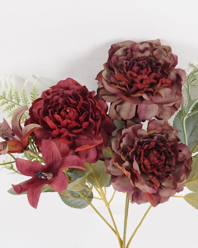 Artificial Flower 20*20*31cm Chinese Rose*5 bush GS-68024012-R3 2024SEP YeahFlower is one of Chinese leading OEM manufacturers and exporters , supplying the silk flowers, wholesale artificial trees