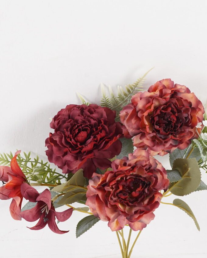 Artificial Flower 20*20*31cm Chinese Rose*5 bush GS-68024012-R4 2024SEP YeahFlower is one of Chinese leading OEM manufacturers and exporters , supplying the silk flowers, wholesale artificial trees