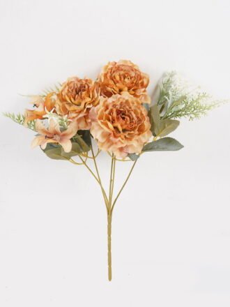 Artificial Flower 20*20*31cm Chinese Rose*5 bush GS-68024012-R4 Flowers Bush 3,000+ sqm showroom with thousands of artificial flowers, plants & trees ready for global sourcing.