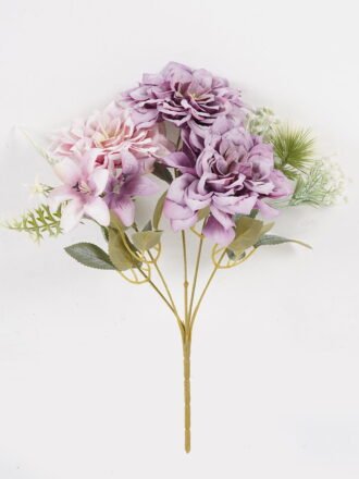 Artificial Flower 24*24*33cm Rose*5 bush GS-68024014 Flowers Bush 3,000+ sqm showroom with thousands of artificial flowers, plants & trees ready for global sourcing.