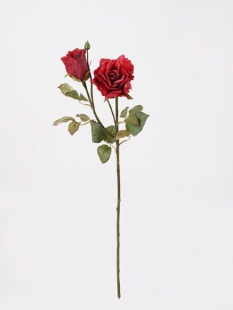 Artificial Flower 21*21*67cm Rose *2 single stem GS-35124003 Single Flowers 3,000+ sqm showroom with thousands of artificial flowers, plants & trees ready for global sourcing.