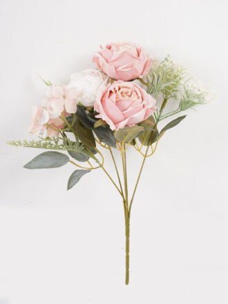 Artificial Flower 23*23*32cm Rose*5 bush GS-68024011-O1 Flowers Bush 3,000+ sqm showroom with thousands of artificial flowers, plants & trees ready for global sourcing.