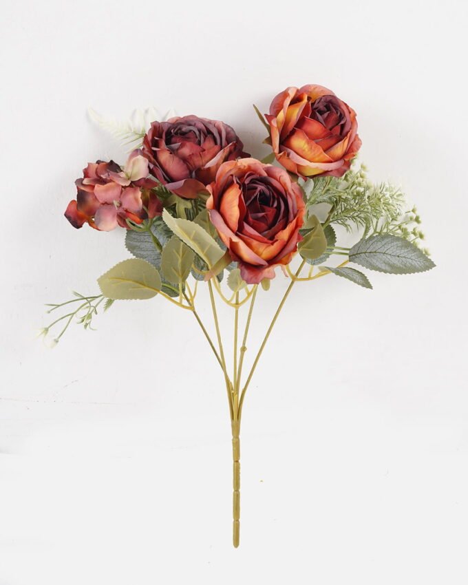 Artificial Flower 23*23*32cm Rose*5 bush GS-68024011-R1 Flowers Bush YeahFlower is one of Chinese leading OEM manufacturers and exporters , supplying the silk flowers, wholesale artificial trees