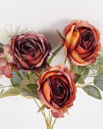 Artificial Flower 23*23*32cm Rose*5 bush GS-68024011-R1 2024SEP YeahFlower is one of Chinese leading OEM manufacturers and exporters , supplying the silk flowers, wholesale artificial trees