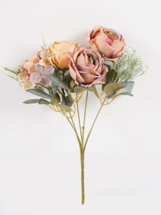 Artificial Flower 23*23*32cm Rose*5 bush GS-68024011-Y2 Flowers Bush 3,000+ sqm showroom with thousands of artificial flowers, plants & trees ready for global sourcing.