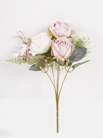 Artificial Flower 23*23*32cm Rose*5 bush GS-68024011-Y3 Flowers Bush 3,000+ sqm showroom with thousands of artificial flowers, plants & trees ready for global sourcing.