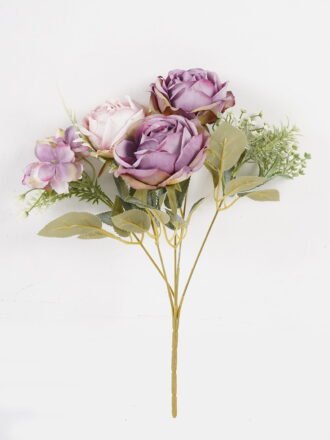 Artificial Flower 23*23*32cm Rose*5 bush GS-68024011-Z1 Flowers Bush 3,000+ sqm showroom with thousands of artificial flowers, plants & trees ready for global sourcing.