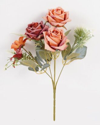 Artificial Flower 24*24*33cm Rose*5 bush GS-68024014-O1 2024SEP YeahFlower is one of Chinese leading OEM manufacturers and exporters , supplying the silk flowers, wholesale artificial trees