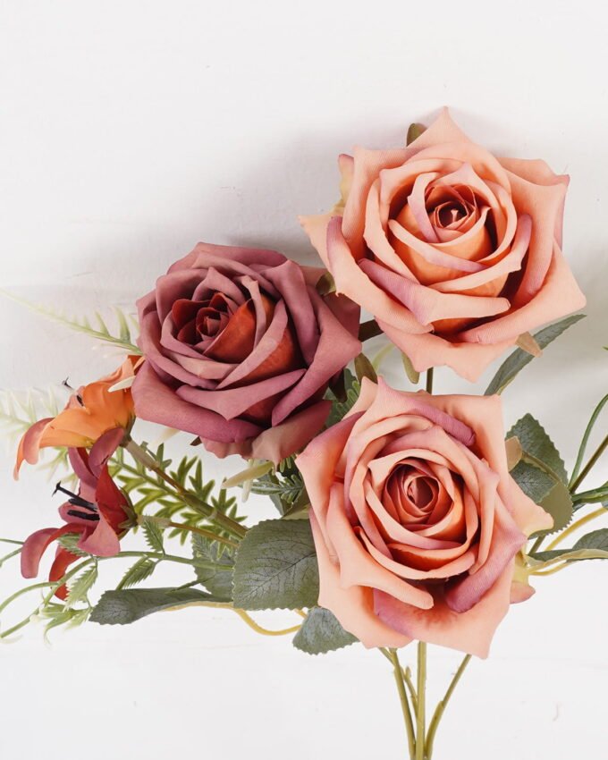 Artificial Flower 24*24*33cm Rose*5 bush GS-68024014-O1 2024SEP YeahFlower is one of Chinese leading OEM manufacturers and exporters , supplying the silk flowers, wholesale artificial trees