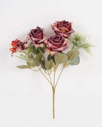 Artificial Flower 24*24*33cm Rose*5 bush GS-68024014-R1 2024SEP YeahFlower is one of Chinese leading OEM manufacturers and exporters , supplying the silk flowers, wholesale artificial trees
