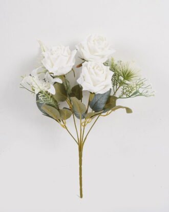 Artificial Flower 24*24*33cm Rose*5 bush GS-68024014-W1 2024SEP YeahFlower is one of Chinese leading OEM manufacturers and exporters , supplying the silk flowers, wholesale artificial trees