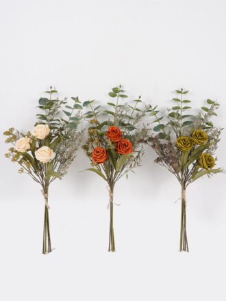 Artificial Flower 18*18*54cm Rose Eucalyptus *5 bundle GS-16824042-C1 Bouquet 3,000+ sqm showroom with thousands of artificial flowers, plants & trees ready for global sourcing.