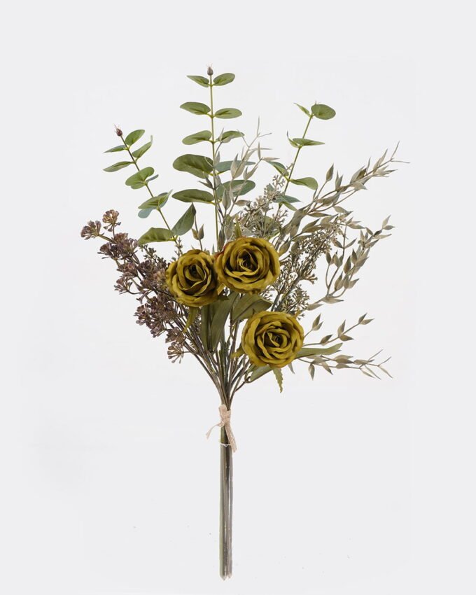 Artificial Flower 18*18*54cm Rose Eucalyptus *5 bundle GS-16824042 2024SEP YeahFlower is one of Chinese leading OEM manufacturers and exporters , supplying the silk flowers, wholesale artificial trees