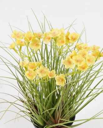 Artificial Grass 28*28*30cm Cephalostigma *5 in PP pot GS-45724012 2024SEP YeahFlower is one of Chinese leading OEM manufacturers and exporters , supplying the silk flowers, wholesale artificial trees