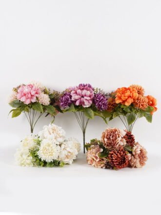 Artificial Flower 34*34*43cm Peony&Chrysanthemum *9 bush GS-38024002-W1 Flowers Bush 3,000+ sqm showroom with thousands of artificial flowers, plants & trees ready for global sourcing.