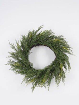 Artificial Plant 35*35cm  Cypress leaf wreath GS-76024017 Christmas Item 3,000+ sqm showroom with thousands of artificial flowers, plants & trees ready for global sourcing.