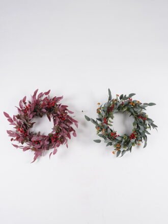Artificial Plant 15*60cm Eucalyptus wreath GS-07224004 2024Dec YeahFlower is one of Chinese leading OEM manufacturers and exporters , supplying the silk flowers, wholesale artificial trees