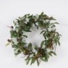 Artificial Plant 49x49cm Eucalyptus wreath GS-76224004 Christmas Item YeahFlower is one of Chinese leading OEM manufacturers and exporters , supplying the silk flowers, wholesale artificial trees