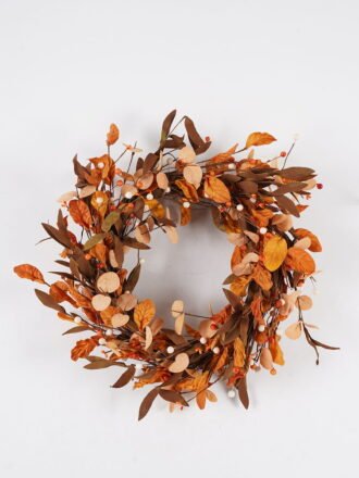 Artificial Plant 60x60cm Ginkgo Seed  wreath GS-76224012 Christmas Item 3,000+ sqm showroom with thousands of artificial flowers, plants & trees ready for global sourcing.