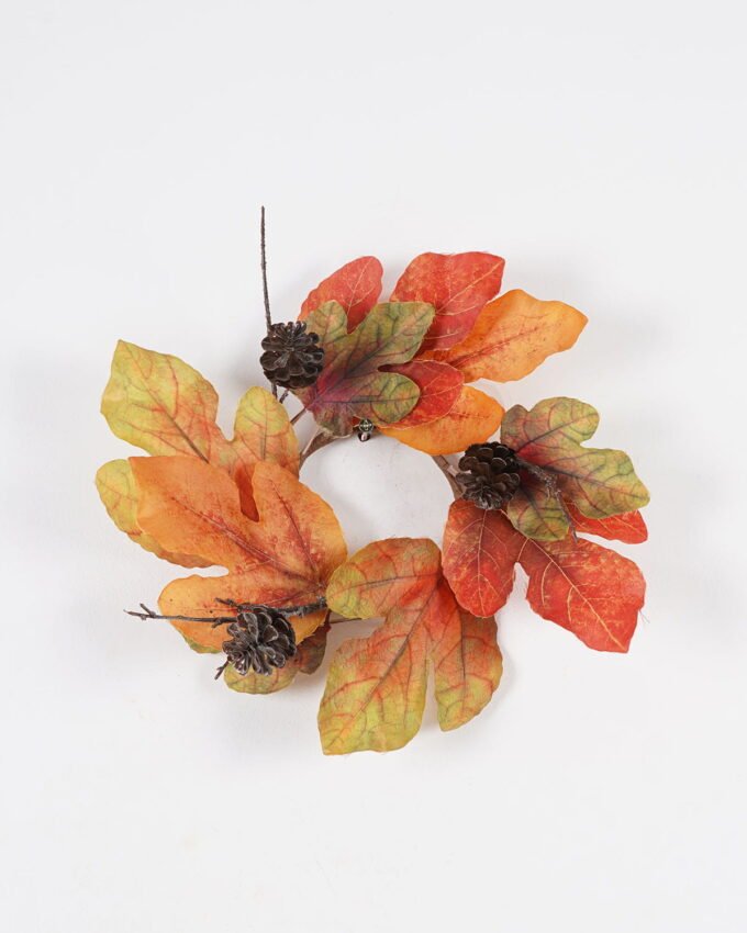 Artificial Plant 32*32cm Ficus Carica Leaves wreath GS-71224041 Christmas Item YeahFlower is one of Chinese leading OEM manufacturers and exporters , supplying the silk flowers, wholesale artificial trees