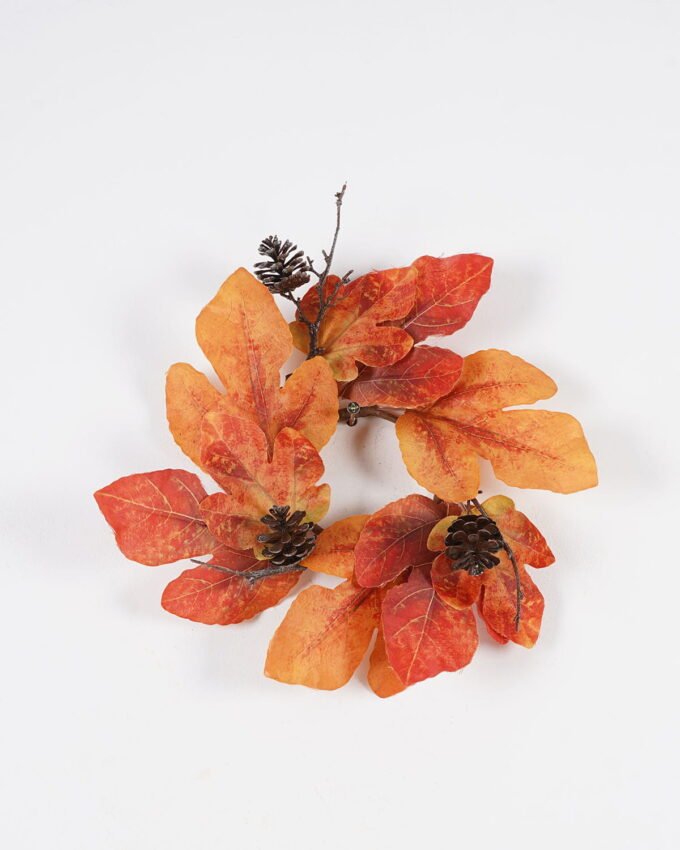 Artificial Plant 32*32cm Ficus Carica Leaves wreath GS-71224041 Christmas Item YeahFlower is one of Chinese leading OEM manufacturers and exporters , supplying the silk flowers, wholesale artificial trees