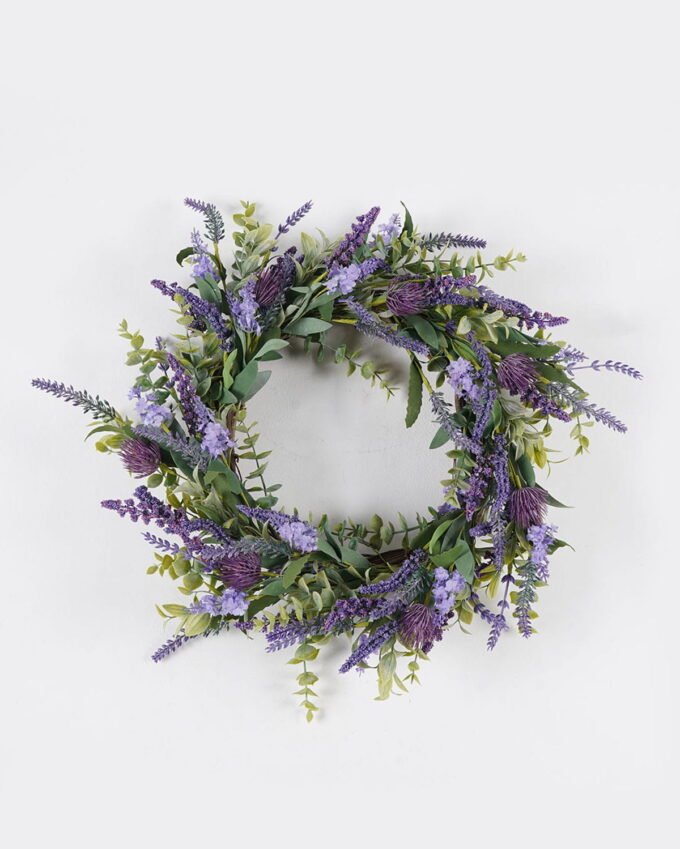 Artificial Plant 55x55cm  Lavender  wreath GS-76224001 2024Nov YeahFlower is one of Chinese leading OEM manufacturers and exporters , supplying the silk flowers, wholesale artificial trees