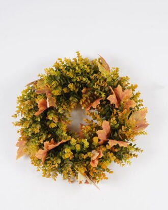 Artificial Plant 50*50cm Maple Leaf wreath GS-17724062 2024Oct YeahFlower is one of Chinese leading OEM manufacturers and exporters , supplying the silk flowers, wholesale artificial trees