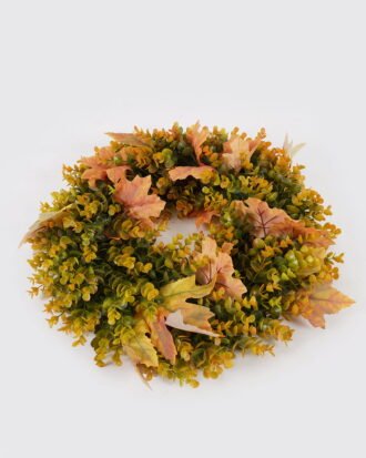 Artificial Plant 50*50cm Maple Leaf wreath GS-17724062 2024Oct YeahFlower is one of Chinese leading OEM manufacturers and exporters , supplying the silk flowers, wholesale artificial trees