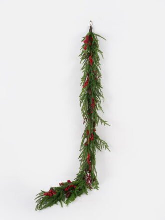 Artificial Plant 25*25*61cm Cypress leaf berry single stem GS-76024006 Christmas Item 3,000+ sqm showroom with thousands of artificial flowers, plants & trees ready for global sourcing.