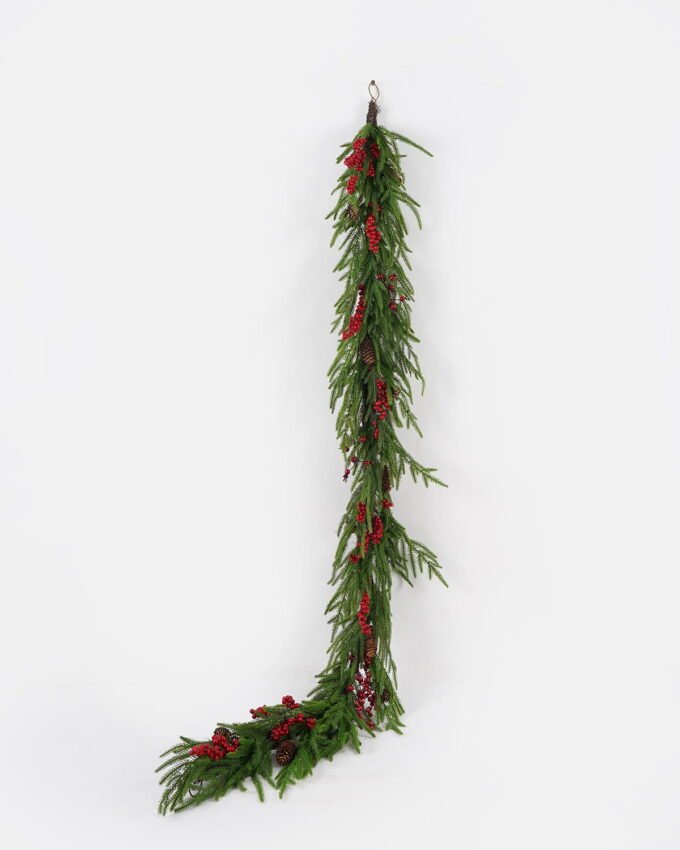 Artificial Plant 20*180cm Mixed Cypress leaf berry  garland GS-76024005 2024Nov YeahFlower is one of Chinese leading OEM manufacturers and exporters , supplying the silk flowers, wholesale artificial trees