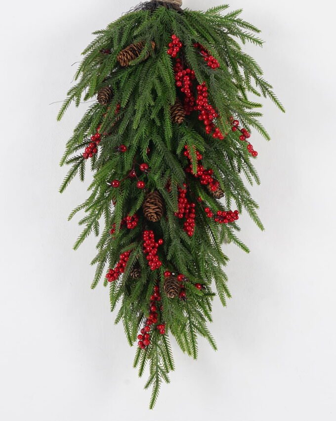 Artificial Plant 28*71cm Mixed Cypress leaf berry  hanging GS-76024003 2024Nov YeahFlower is one of Chinese leading OEM manufacturers and exporters , supplying the silk flowers, wholesale artificial trees