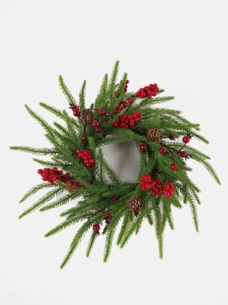 Artificial Plant 25*25*64cm Cypress leaf berry single stem GS-76024001 Christmas Item 3,000+ sqm showroom with thousands of artificial flowers, plants & trees ready for global sourcing.