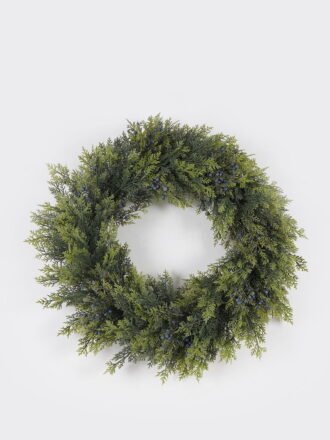 Artificial Plant 32*32cm Ficus Carica Leaves wreath GS-71224041 2024Oct YeahFlower is one of Chinese leading OEM manufacturers and exporters , supplying the silk flowers, wholesale artificial trees