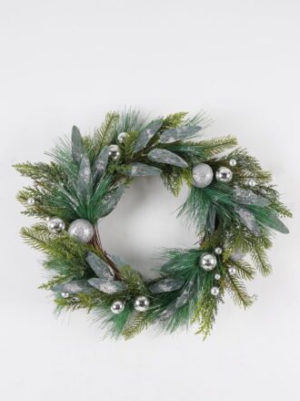 Artificial Plant 56*56cm Eucalyptus wreath GS-76224011 Christmas Item 3,000+ sqm showroom with thousands of artificial flowers, plants & trees ready for global sourcing.
