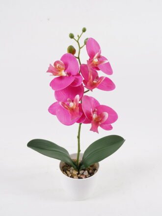 Artificial Flower 22*22*32cm Cymbidium in Ceramic pot GS-22222033-W1 Potted Flowers&Plants 3,000+ sqm showroom with thousands of artificial flowers, plants & trees ready for global sourcing.
