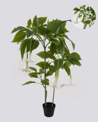 Artificial Tree 90*80*120cm Datura tree *2 in PP pot/16 lvs GS-48524025 2024Oct YeahFlower is one of Chinese leading OEM manufacturers and exporters , supplying the silk flowers, wholesale artificial trees