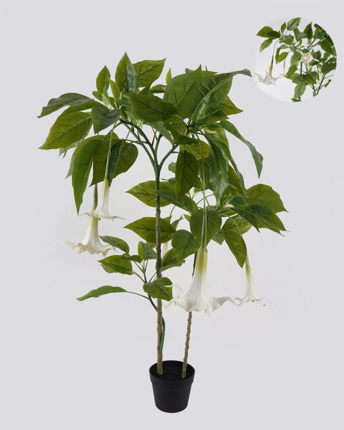 Artificial Tree 90*80*120cm Datura tree *2 in PP pot/16 lvs GS-48524025 2024Oct YeahFlower is one of Chinese leading OEM manufacturers and exporters , supplying the silk flowers, wholesale artificial trees