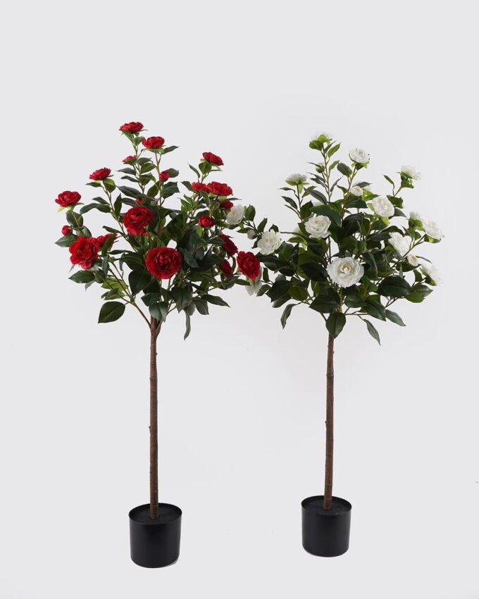 Artificial Tree 50*38*125cm Safflower Camellia tree in PP pot GS-59524044KD-R1 2024Oct YeahFlower is one of Chinese leading OEM manufacturers and exporters , supplying the silk flowers, wholesale artificial trees