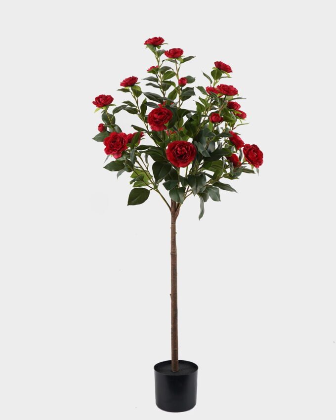 Artificial Tree 50*38*125cm Safflower Camellia tree in PP pot GS-59524044KD-R1 2024Oct YeahFlower is one of Chinese leading OEM manufacturers and exporters , supplying the silk flowers, wholesale artificial trees